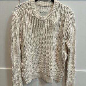 Hollister Cream wWaffle-knit Crewneck Sweater S